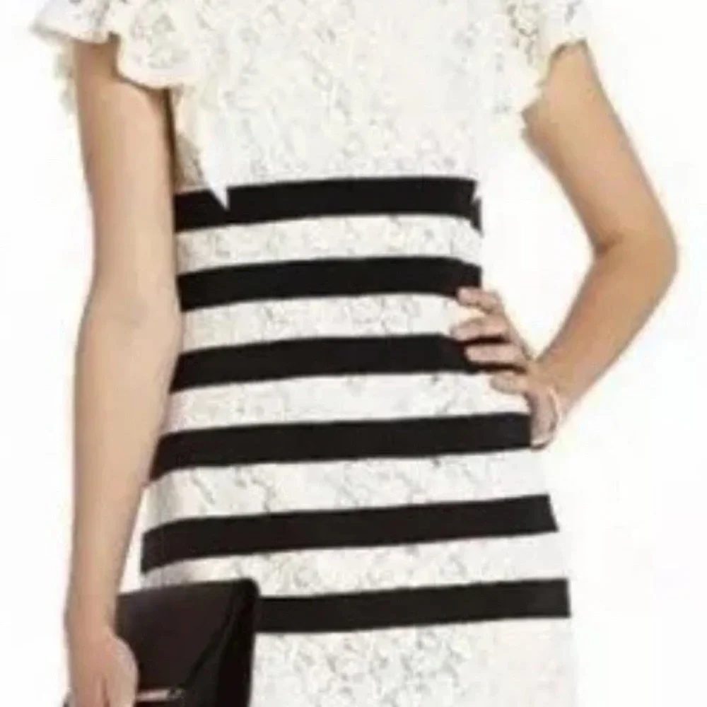 BCBG Black and White Striped Mini Dress - Picture 3 of 14
